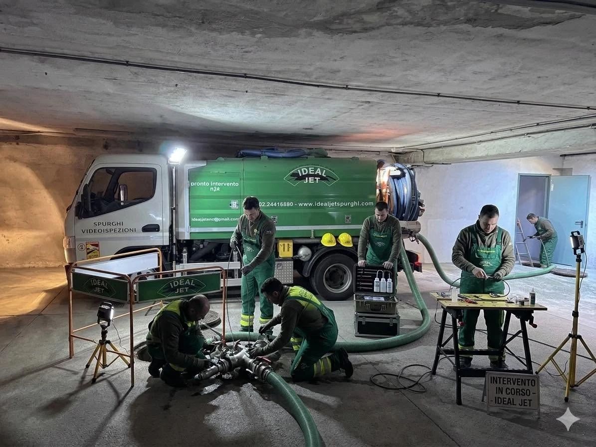 Spurghi e Videoispezioni a Cologno Monzese – Ideal Jet Squadra tecnica Ideal Jet specializzata in spurghi, videoispezioni e manutenzione reti fognarie a Cologno Monzese