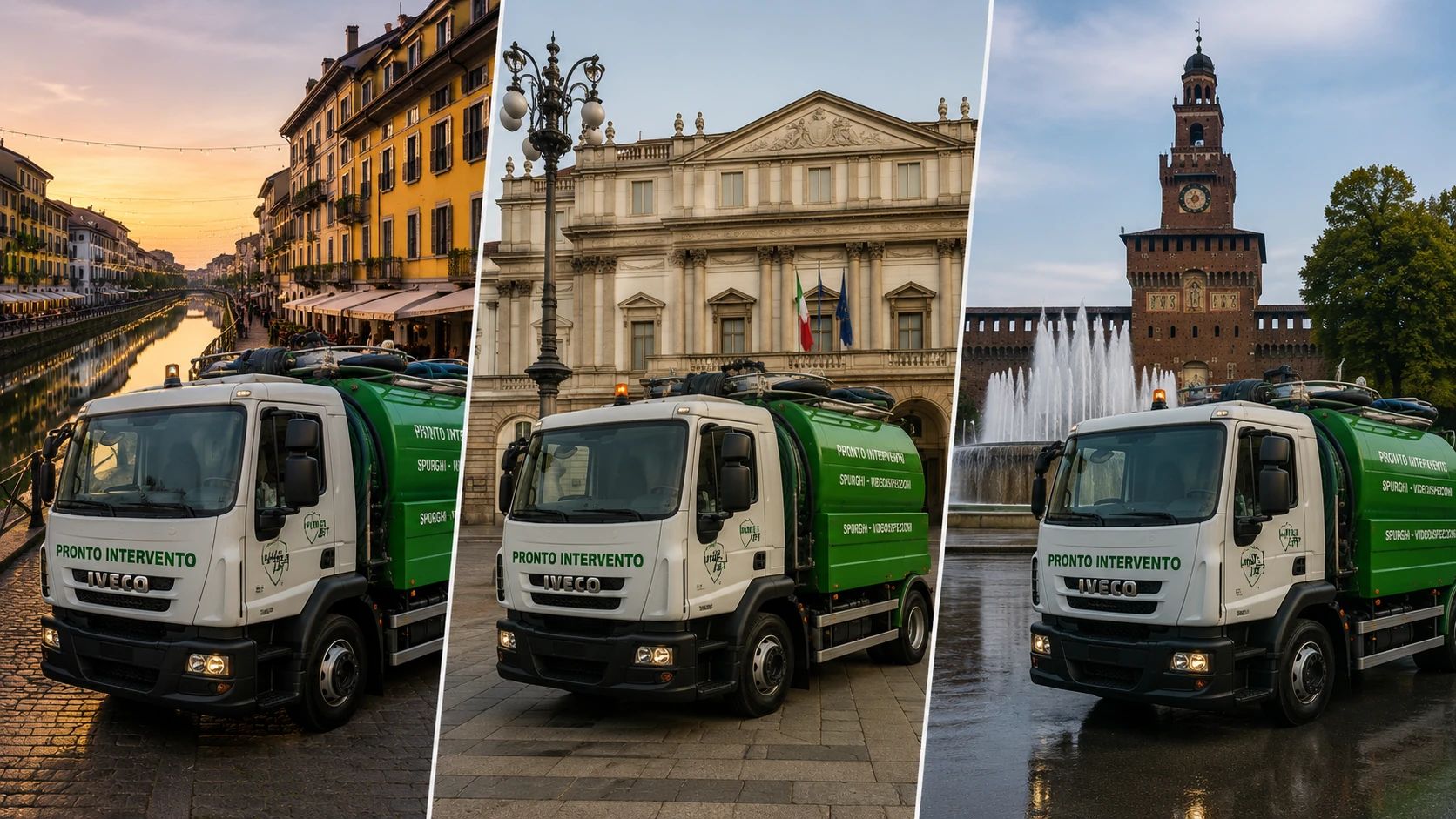 Pronto Intervento Spurghi Milano H24 con Autospurgo Rapido Camion Ideal Jet per pronto intervento spurghi Milano H24, autospurgo rapido, spurgo urgente e SOS spurghi Milano.