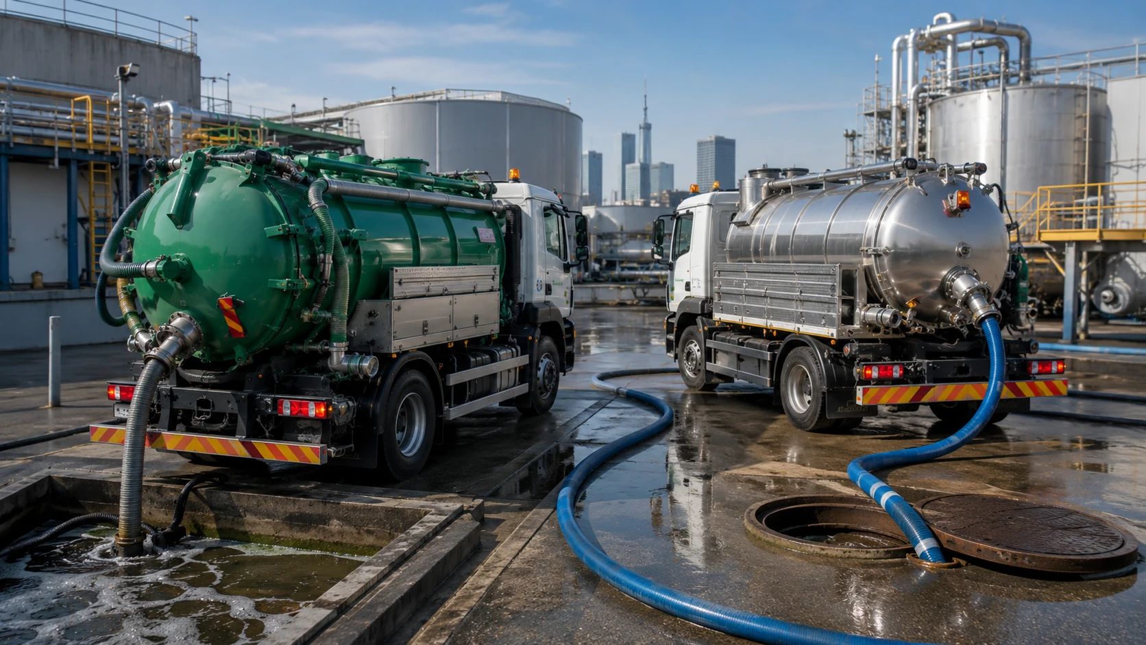 Trasporto Reflui Civili e Industriali a Milano con Mezzi Autorizzati Autospurghi Ideal Jet per il trasporto di reflui civili, reflui industriali e rifiuti liquidi con autorizzazioni ambientali e ADR.