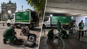 Squadra Ideal Jet esegue videoispezioni professionali delle fognature condominiali con autospurgo e telecamere HD per controllare scarichi, colonne e reti di drenaggio.